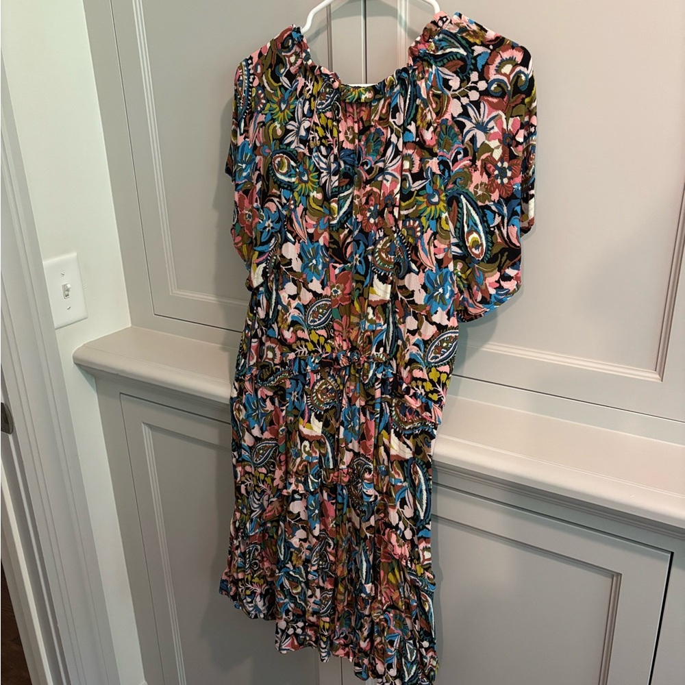 Anthropologie Multicolor V-Neck Dress - Picture 4 of 6
